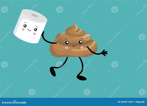 brown poop illustration pile  dog poo  flat cartoon style isolated