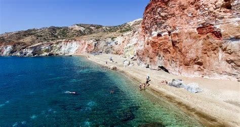 Aerial View of the Beaches of Greek Island of Milos Island Editorial ...