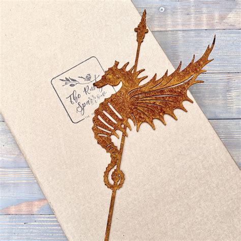 Enchanted Rusty Dragon Rustic Yard Art Decor Metal Garden Art