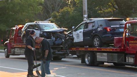 Two Police Cruisers Collide In Brockton While Chasing Suspect In Stolen Vehicle