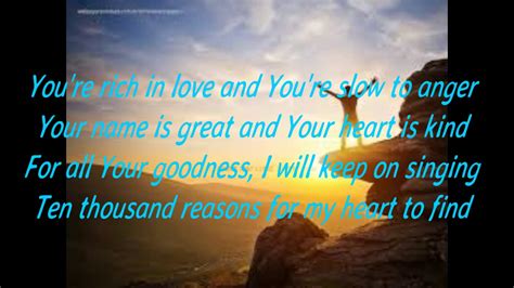 10 000 Reasons Bless The Lord O My Soul Matt Redman Lyrics Youtube