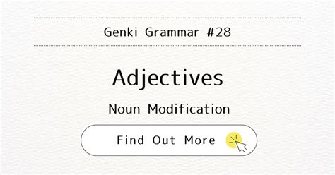 Genki Grammar 28 Mastering Adjectives Noun Modification Easy