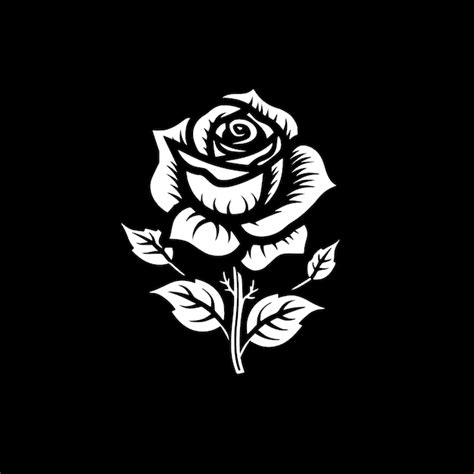 Premium Vector Rose Black And White Vector Illustration