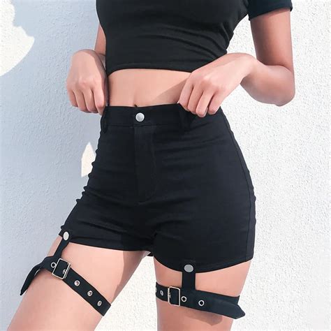 Hot Shorts Sexy Short Jeans Women Casual Denim Booty Shorts Hollow Out Bandage Punk High Waist