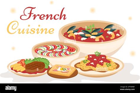 French Cuisine Restaurant With Various Traditional Or National Food