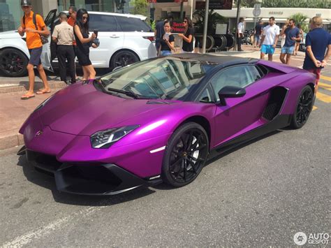 Purple Lamborghini Aventador Lp 720 4 50th Roadster