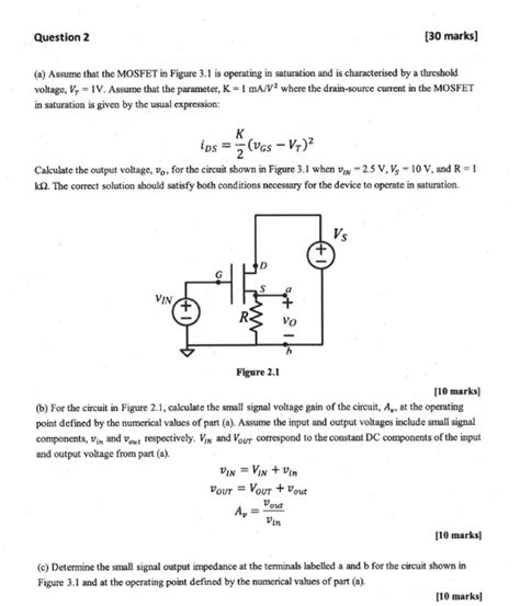 Solved Calculate Small Signal Voltage Gain Of Circuit At