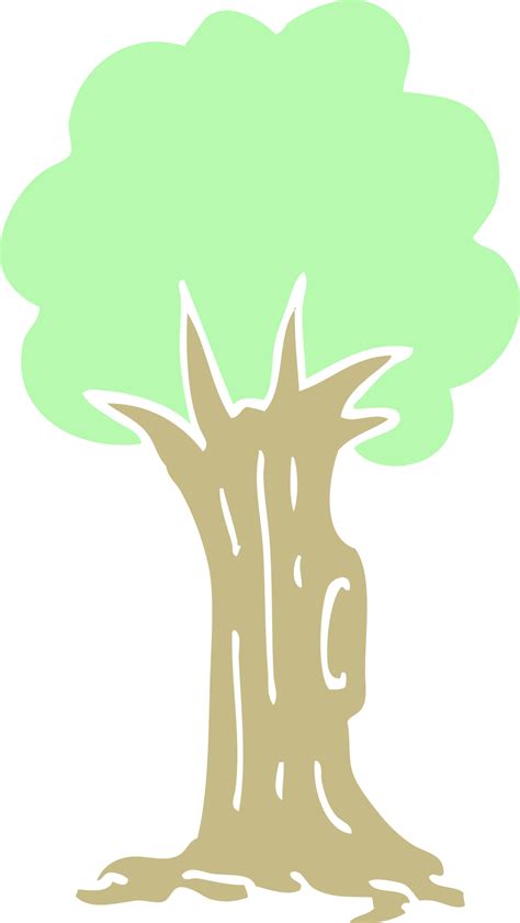 Flat Color Illustration Cartoon Tree 44912066 Png