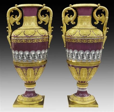 Pair Of Russian Imperial Porcelain Palace Vases Lot 114