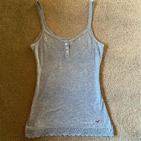 Y2k Hollister Lace Trim Cami Henley Super Cute 2000s Depop In 2023