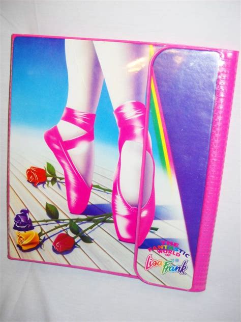 Vtg 1989 Lisa Frank Dance Ballet Slippers Roses Rainbow Trapper Keeper