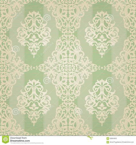 Vector Seamless Pattern In Victorian Style Stock Illustration