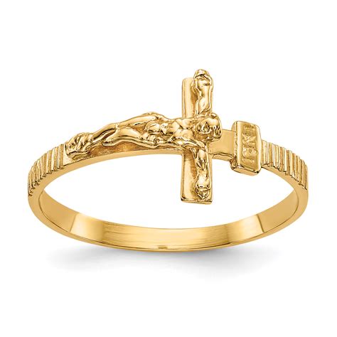 14k Gold Polished Jesus Band Ring K5725 Ebay