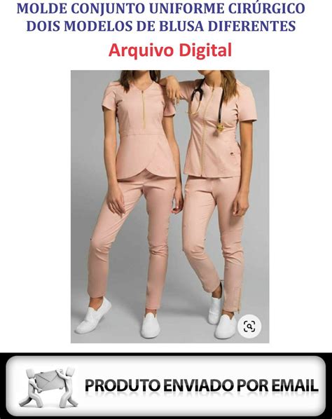 Molde Conjunto Uniforme Hospitalar Scrub Envio Por E Mail