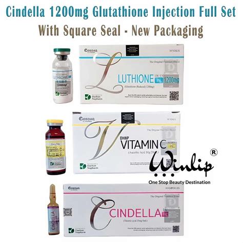 Cindella 1200mg Glutathione Injections With Square Seal For Skin