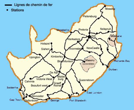 South Africa Train Map | Map Of Africa