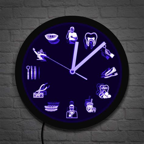 The Geeky Days Dentista Cl Nica Dental Ne N Reloj De Pared Se Al Dental