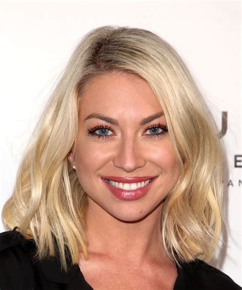 Stassi Schroeder Medium Straight Light Blonde Bob Haircut