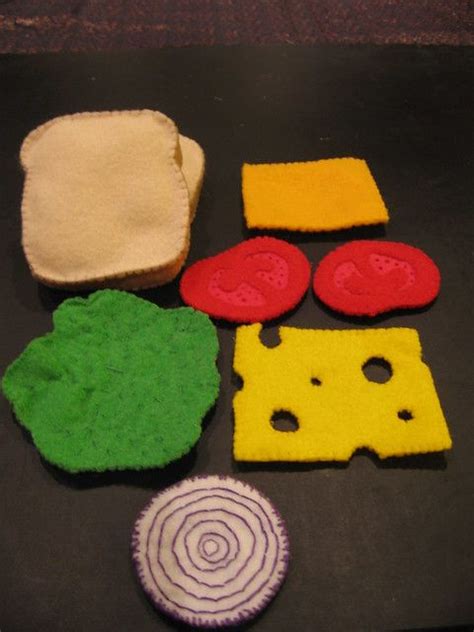 Sandwich fixings | Felt food patterns, Felt food, Pretend food