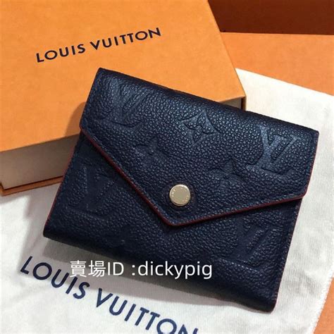 二手正品 Lv 路易威登 Victorine 海軍藍m64577 壓紋牛皮 三折短夾 皮夾 錢包 實拍免運 蝦皮購物