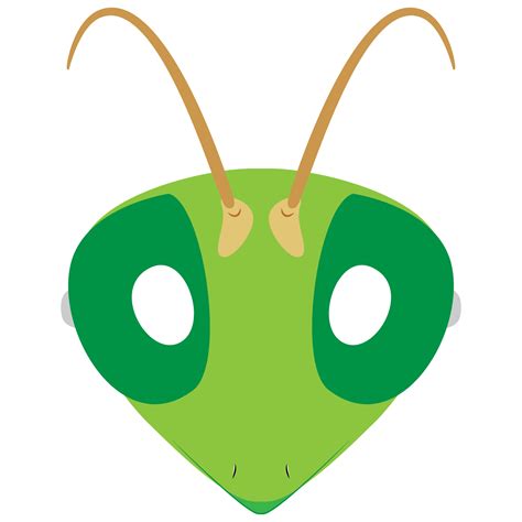 Plantilla de Máscara de Mantis Religiosa Manualidades de papel para niños