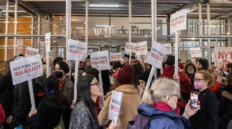 New York Times Journalists Other Workers On 24 Hour Strike World