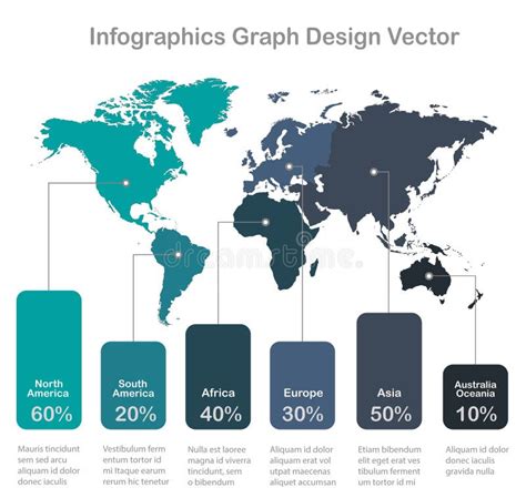 Infografik Weltkarte Mit Kontinenten Leer Vektor Abbildung