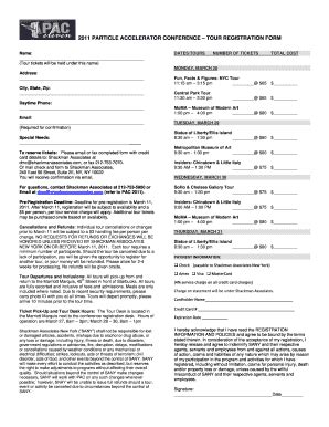 Fillable Online C Ad Bnl Pac Tour Registration Form C Ad Bnl Fax