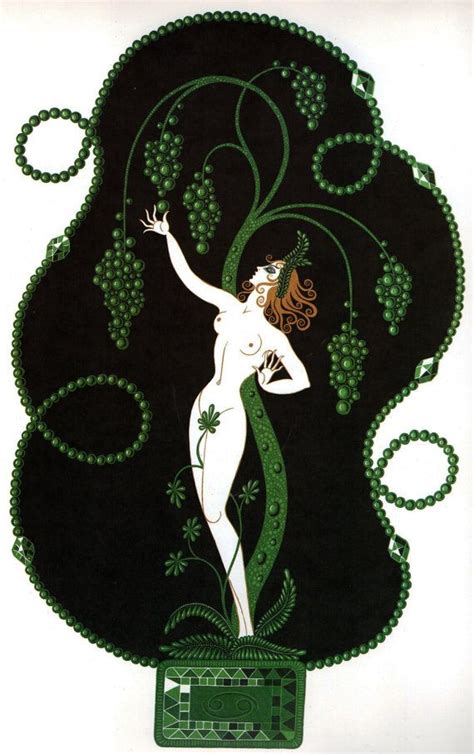 Emerald Chic Original Vintage Erte Art Deco Print Fashion Book Plate