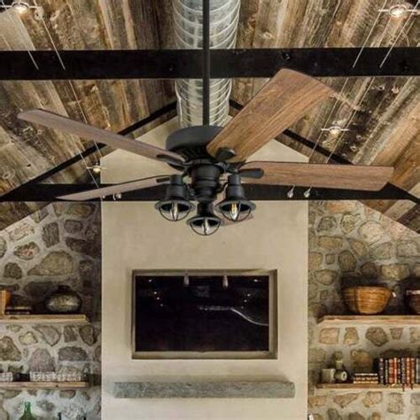 Rustic Industrial Farmhouse LED Ceiling Fan W Light Kit And Remote