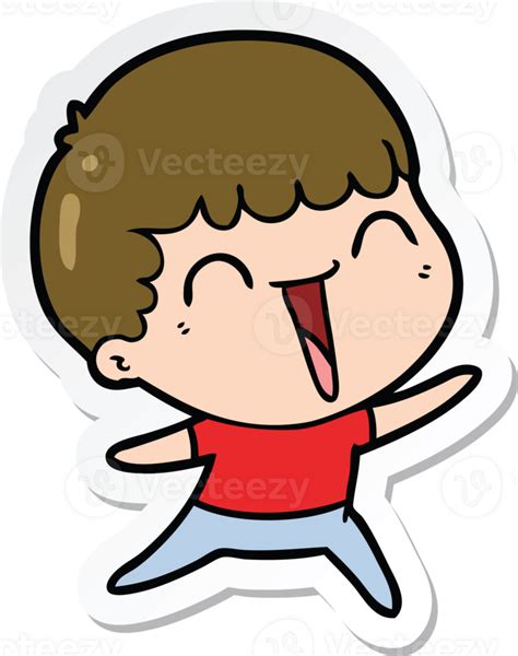 Sticker Of A Cartoon Happy Man Laughing Png