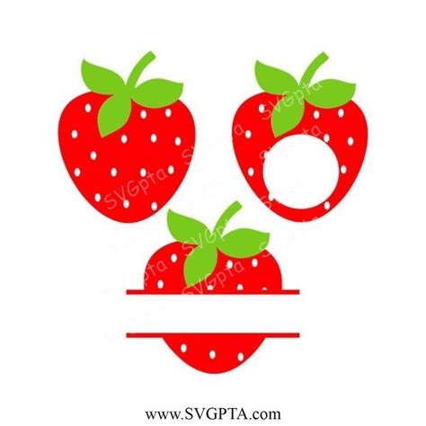 Strawberry Svg Strawberry Frames Svg Monogram Frame Nel