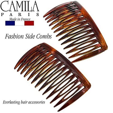 Camila Paris AD825 2 French Hair Side Comb Small Curved Tortoise Shell