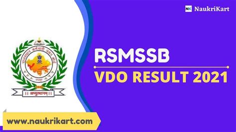 Rsmssb Vdo Result Declared Check Direct Link Here