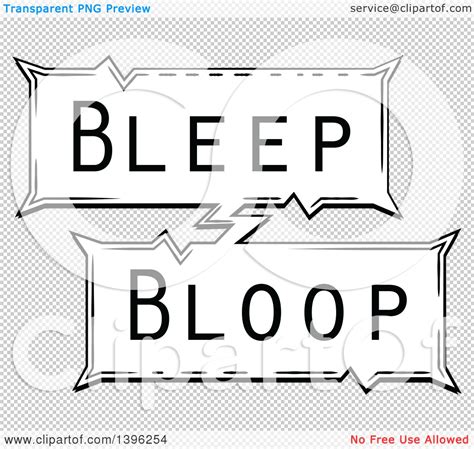 Clipart of a Retro Black and White Pop Art Comic Styled Bleep Bloop ...