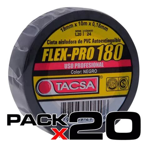 Cinta Aisladora Tacsa Flex Pro X Mts Negro Pack X