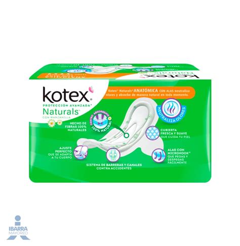 Toalla Sanitaria Kotex Anatomica Manzanilla Con Alas Pzas Ibarra