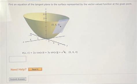 Solved Find an equation of the tangent plane to the surface | Chegg.com