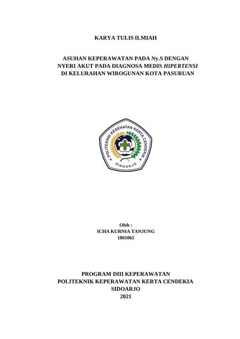 PDF KARYA TULIS ILMIAH ASUHAN KEPERAWATAN PADA Ny S DOKUMEN TIPS