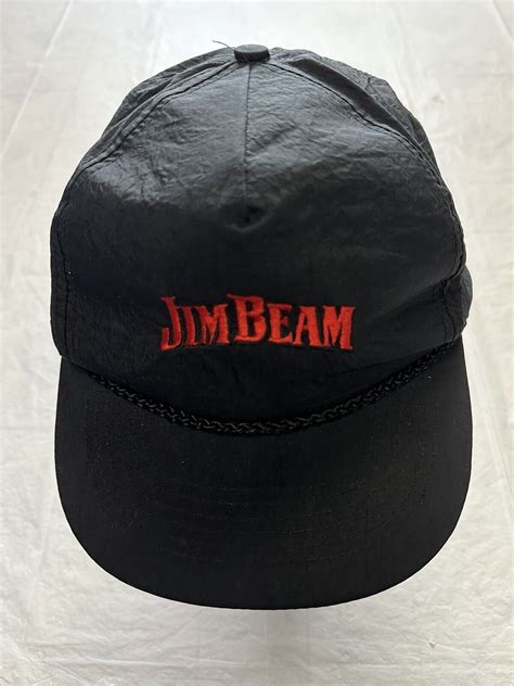 Jim Beam S Black Rope Front Snapback Hat Vintage Em Gem