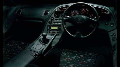 Supra Cockpit with Lit Dash Lights at Night Time