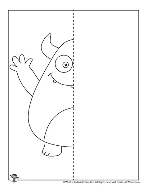 Monster Mirror Drawing Worksheets | Woo! Jr. Kids Activities : Children ...