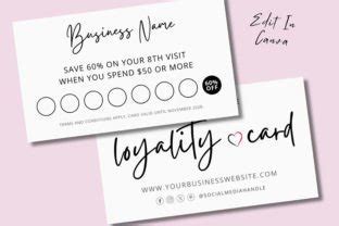 Printable Customer Loyalty Card Template Graphic By Squeak Shops