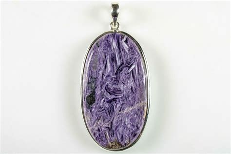 Siberian Charoite Pendant Necklace Sterling Silver