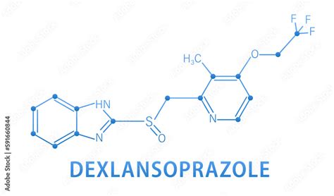 Skeletal formula of Dexlansoprazole gastric ulcer drug molecule ...