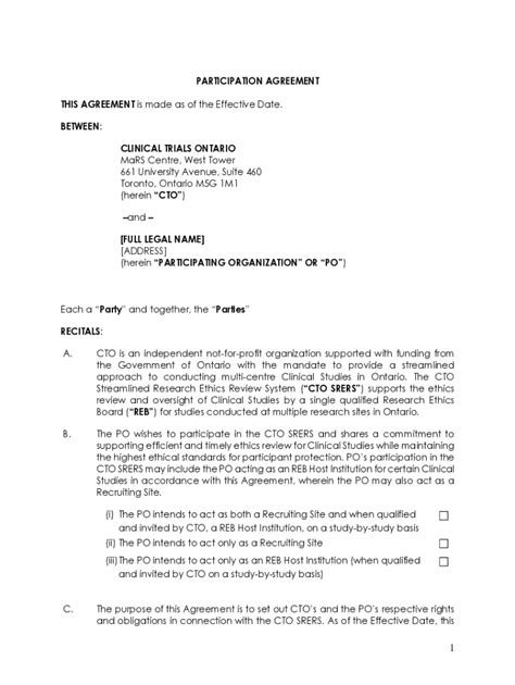 Fillable Online Participation Agreements Sample Clauses Law Insider