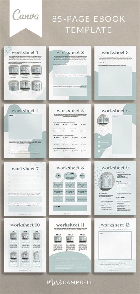 Canva Ebook Template Workbook Template Mindfulness Course Workbook