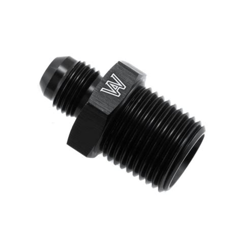 Black 6an Male Flare To 1 2 Npt Pipe Fitting Adapter Aluminum Straight Asi Ebay