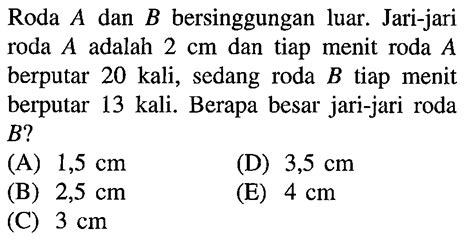 Kumpulan Contoh Soal Hubungan Roda Roda Fisika Kelas 10 Colearn