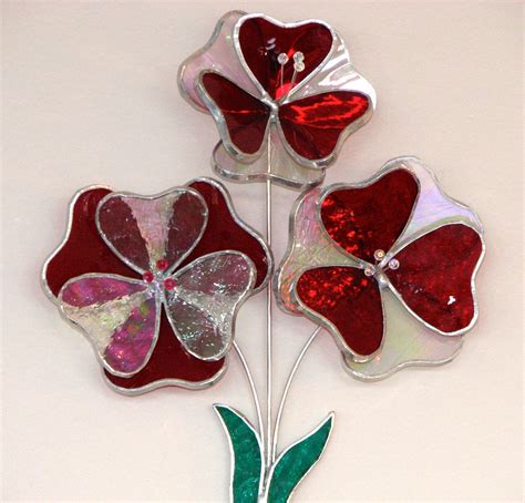 Wall Flower Ornament 3D Stained Glass by BayCreationsbyWendy